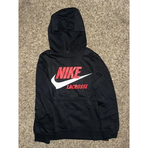 Nike Big Kids (Boy’s) Club Fleece Lacrosse Black Hoodie