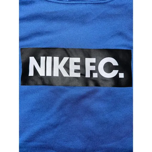 Nike Big Kids (Boy’s) Dri-Fit FC Libero Football Blue Hooded Sweatshirt