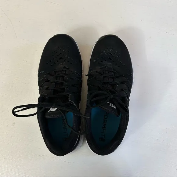 Nike Black w/White Check Lunar Fingertrap Trainer Form Fit Shoes