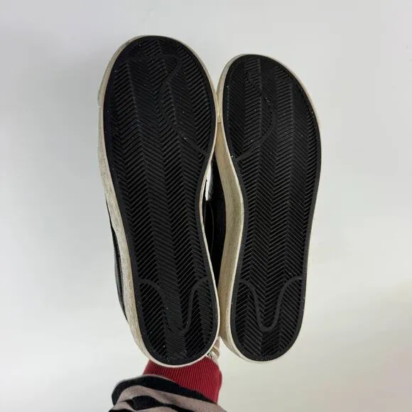 Nike Blazer Low Sneakers Womens 9.5 Black Leather Lace Up Low Top Athletic Shoes