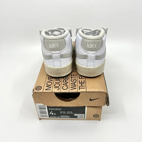 Nike Blazer Mid ‘77 Baby Infant Newborn shoes in White, Volt , Light Bone, Beige
