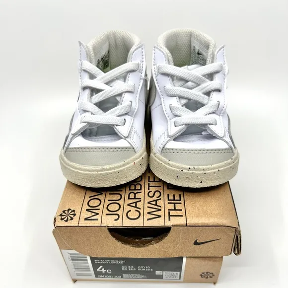 Nike Blazer Mid ‘77 Baby Infant Newborn shoes in White, Volt , Light Bone, Beige