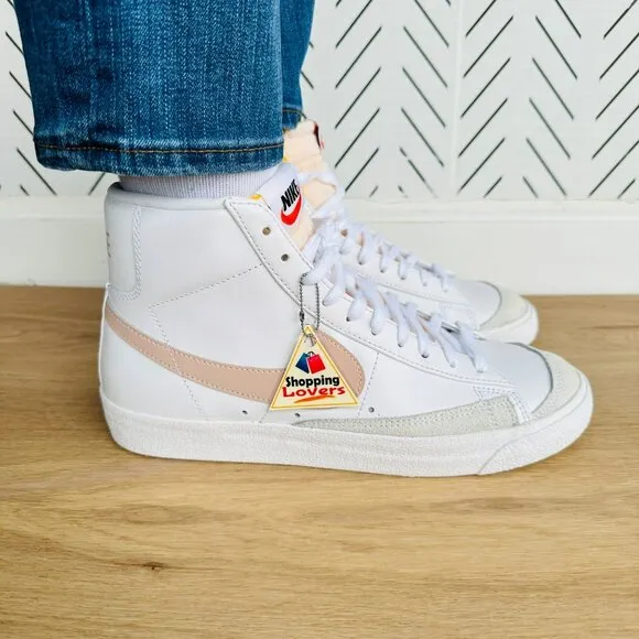 🤩Nike Blazer Mid '77 Sz  9.5 Women's Shoes Vintage White/Pink CZ1055-118 New