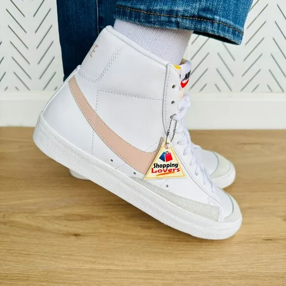 🤩Nike Blazer Mid '77 Sz  9.5 Women's Shoes Vintage White/Pink CZ1055-118 New