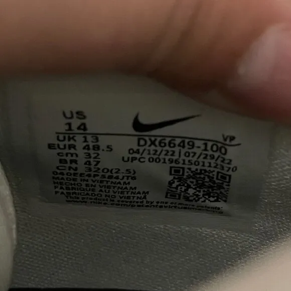 Nike Cosmic Unity 2 TB Promo White Basketball Shoe DX6649-100 Men's, Sz 14 NWOB