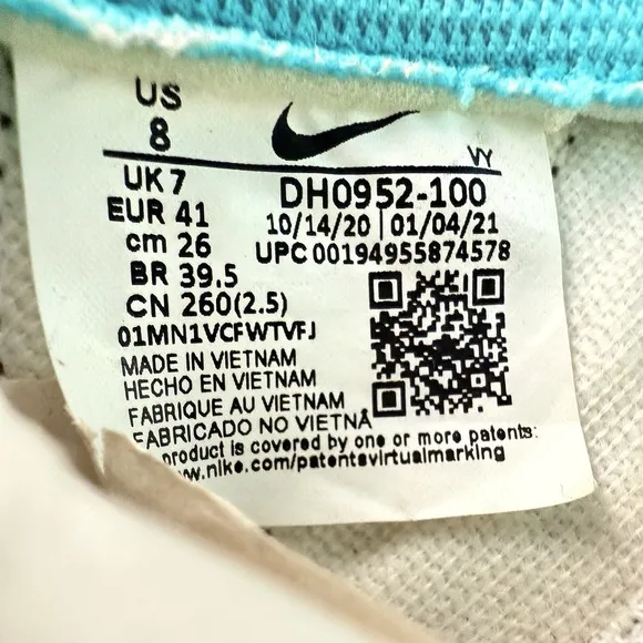 Nike Dunk Low Free 99 GS Womens 8 CZ2496-100 Sports Performance Basketball Color