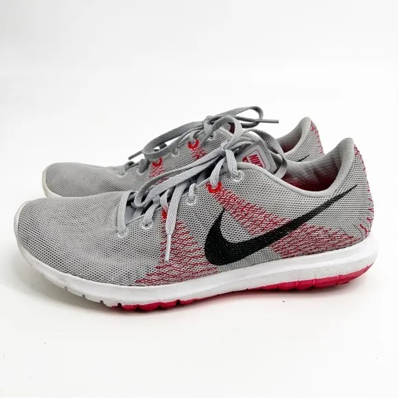 Nike Flex Fury Men's Shoes Wolf Grey/Black/Bright Crimson Size 7.5