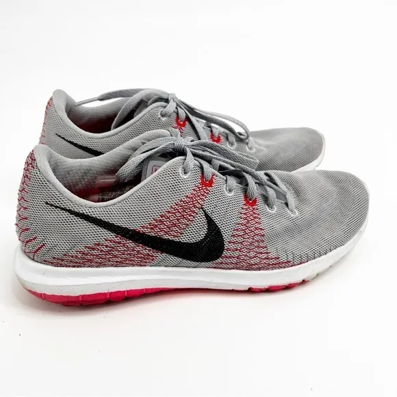 Nike Flex Fury Men's Shoes Wolf Grey/Black/Bright Crimson Size 7.5
