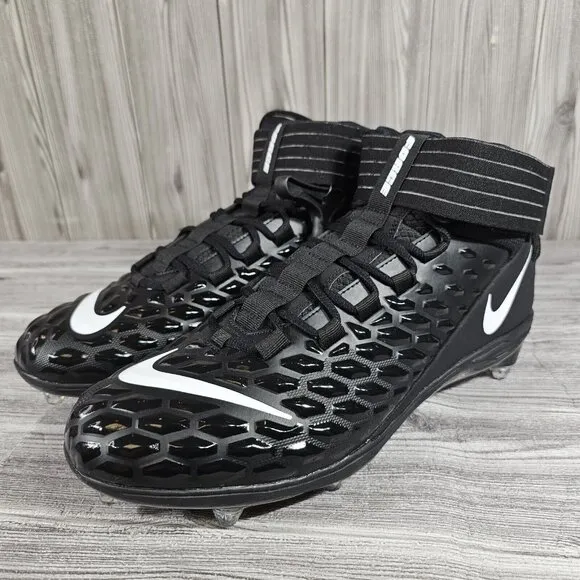 Nike Force Savage Pro 2 Football Blavk/White Cleats - Men's Size 13.5
