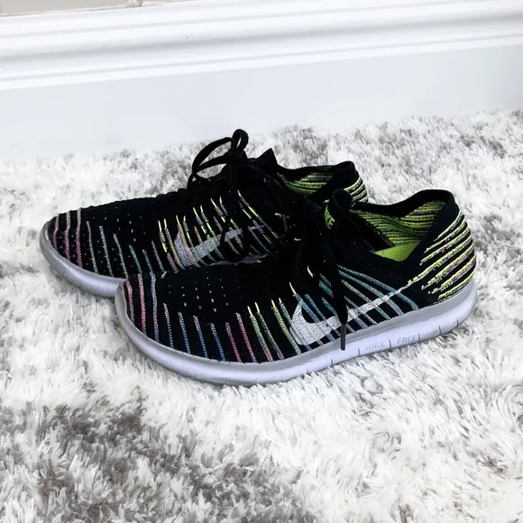 Nike Free RN Flyknit Multicolor Featuring Blue Lagoon Size 6.5