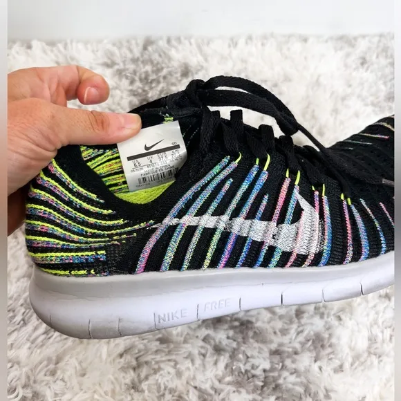 Nike Free RN Flyknit Multicolor Featuring Blue Lagoon Size 6.5