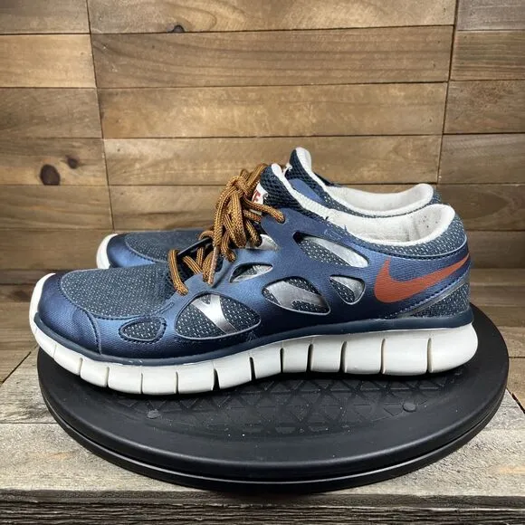 Nike Free Run 2 Premium Womens Size 8 Shoes Silver Blue White 555340-400
