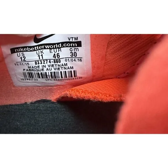 Nike Free Train Instinct Training Shoes Mango Orange Sz 12 833274-860