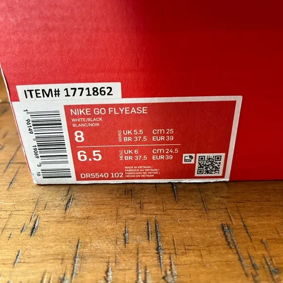 NIKE‎ Go FlyEase  Black White Easy On/Off Shoes DR5540 002