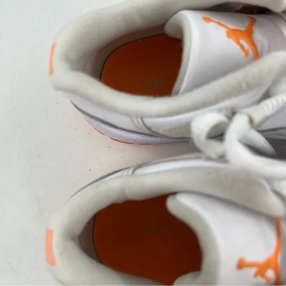 Nike Kids Air Jordan 11 Retro Low PS White Leather with Orange Trim Shoes-SZ 12C