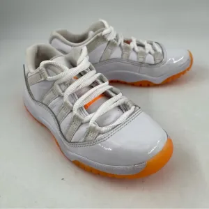 Nike Kids Air Jordan 11 Retro Low PS White Leather with Orange Trim Shoes-SZ 12C