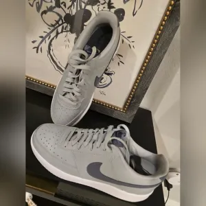 Nike Men's Court Vision Low Sneaker Gray Nubuck