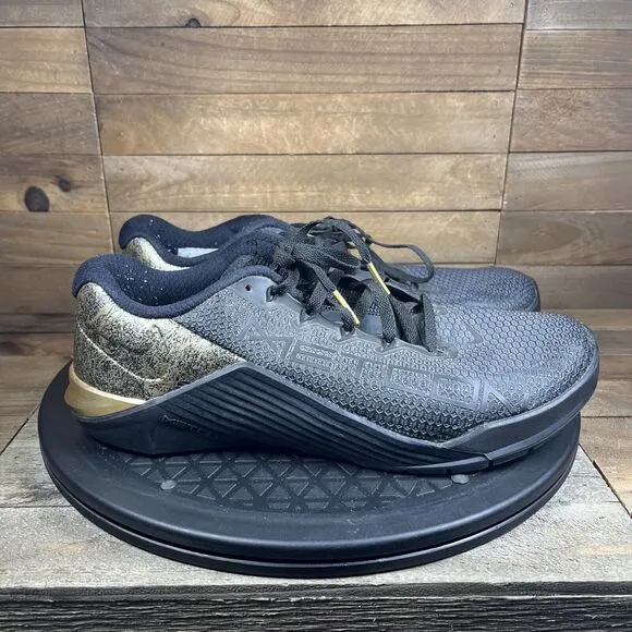 Nike Mens Size 7 Metcon 5 Cross Training Shoes AT3144-070 Black Metallic Gold