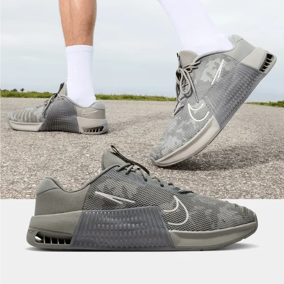 Nike Metcon 9 AMP Dark Stucco Camo White Gym Training  CrossFit Shoes Sz 10.5 🔥