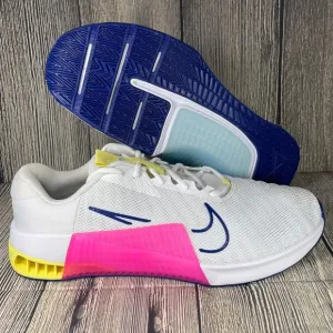 Nike Metcon 9 White/Fierce Pink/Deep Royal Blue Yellow mens 15 DZ2617-102