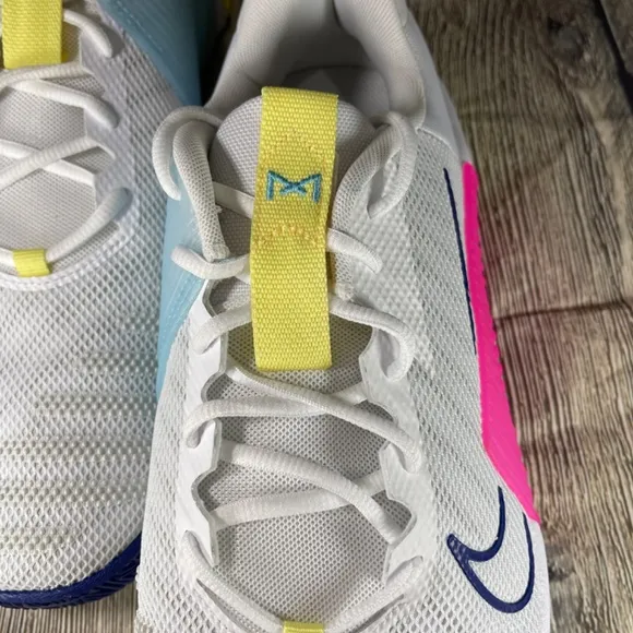 Nike Metcon 9 White/Fierce Pink/Deep Royal Blue Yellow mens 15 DZ2617-102