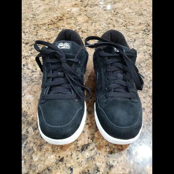 Nike Mogan Jr Kids Athletic Comfort Skater Shoes 312279 Black Suede Y2K 2007 4.5