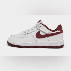 Nike NEW Little Kids Air Force 1 Low Shoes Easy On 13c 13T 13 White/Burgundy
