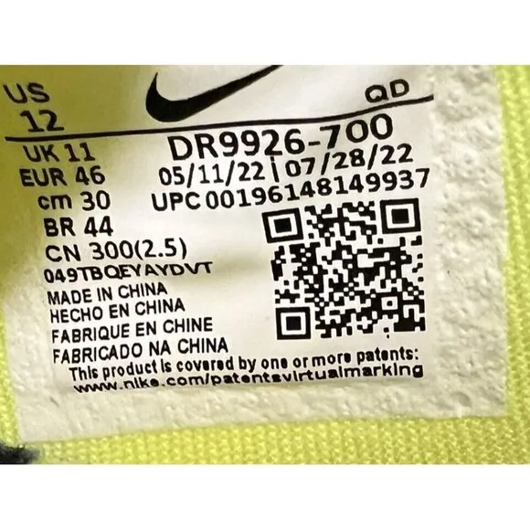 Nike Pole Vault Elite Volt Mint Foam Black Men's Size 12 DR9926-700 NEW