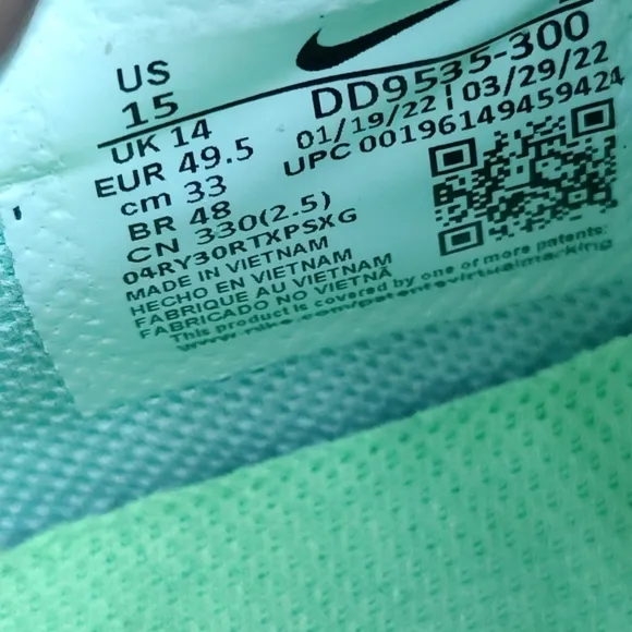 Nike Precision 6 Mint Foam Green Sneaker Basketball Sneakers Men's Shoes Size 15