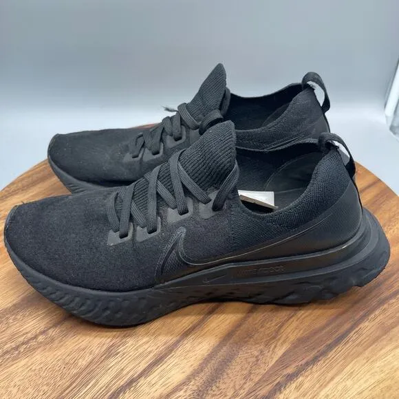 Nike React Infinity Run Shoes Mens Size 11 Triple Black Running Comfort Sneakers