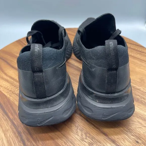 Nike React Infinity Run Shoes Mens Size 11 Triple Black Running Comfort Sneakers