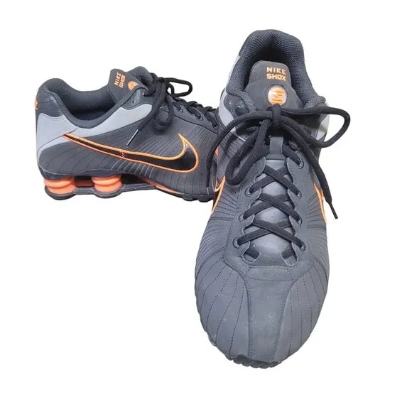 Nike Shox Turbo 2009 Grey Orange 325183-006 Running Shoes Men Size 9.5 RARE