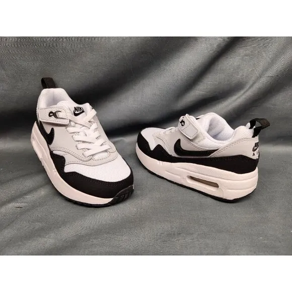 Nike Toddlers Air Max 1 Easyon (PS) Sneakers White Black Size 6 NEW IN BOX!