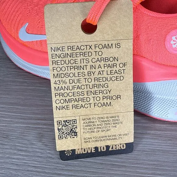 Nike W ReactX Infinity Run 4 Hot Punch Iron DR2670 602 Wmns Sz 6/Mens Sz 7.5