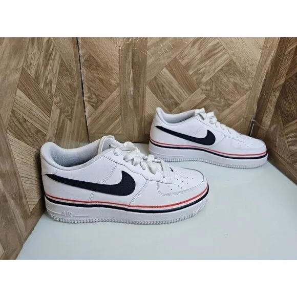 Nike women Air Force 1 low LV8 Ribbon White Shoes Size 8 GS 6.5Y