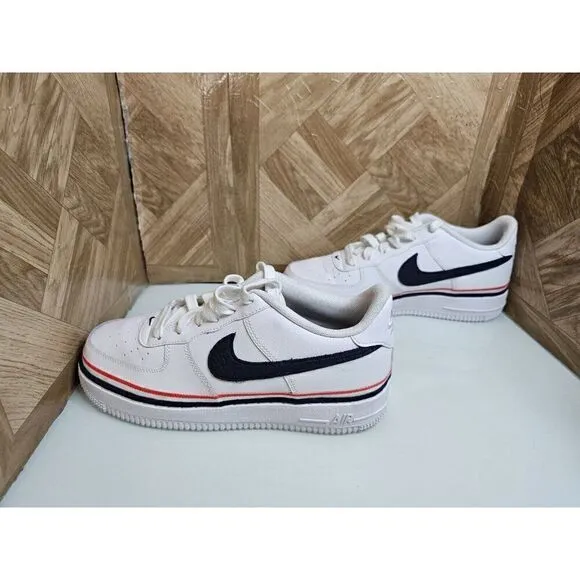 Nike women Air Force 1 low LV8 Ribbon White Shoes Size 8 GS 6.5Y