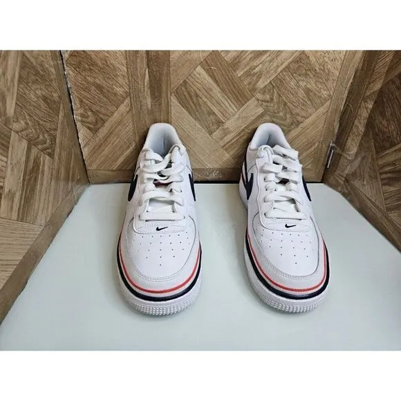 Nike women Air Force 1 low LV8 Ribbon White Shoes Size 8 GS 6.5Y