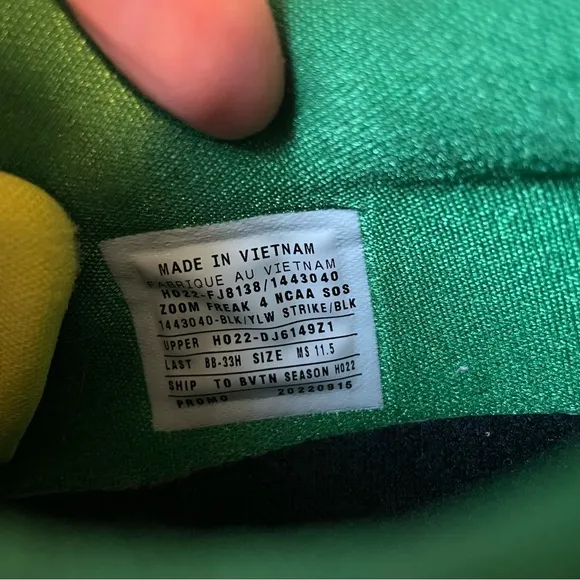 Nike Zoom Freak 4 Oregon Promo Sample Giannis Mens 11.5