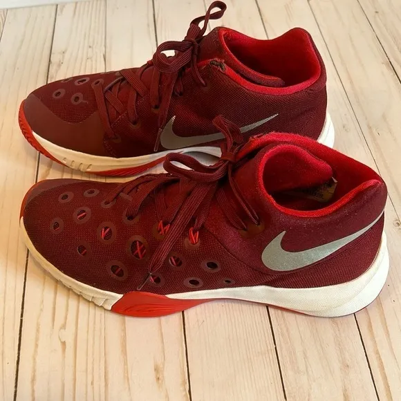 Nike Zoom Hyper-quickness 3 Red/Maroon Basketball Shoes Mens Size 7