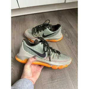 Nike KD 8 Easy Euro Light Grey Orange Lace-Up Basketball Shoes Youth Size 4.5 6W