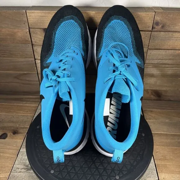 Nike Mens Size 14 Odyssey React 2 Blue Flyknit Running Shoes AH1015-402