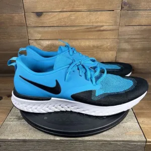 Nike Mens Size 14 Odyssey React 2 Blue Flyknit Running Shoes AH1015-402