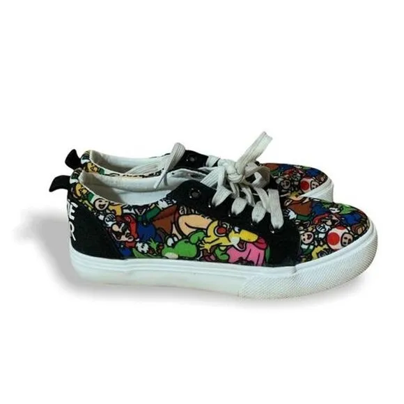 Nintendo Super Mario 2020 Game Over Lace Up Boys Shoes Sz 2