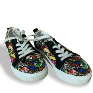 Nintendo Super Mario 2020 Game Over Lace Up Boys Shoes Sz 2