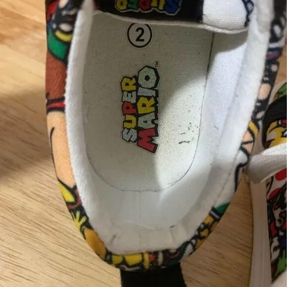 Nintendo Super Mario 2020 Game Over Lace Up Boys Shoes Sz 2
