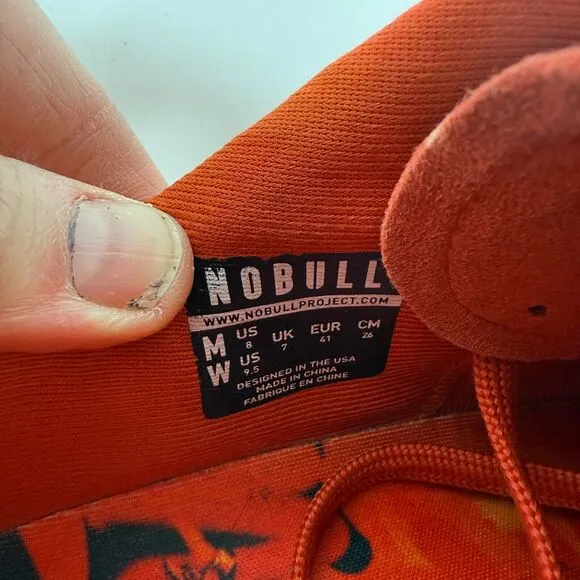 NoBull Outwork Project Trainer Sneakers Men's 8 Red Camouflage Lace-Up Shoes