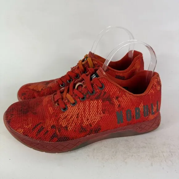 NoBull Outwork Project Trainer Sneakers Men's 8 Red Camouflage Lace-Up Shoes