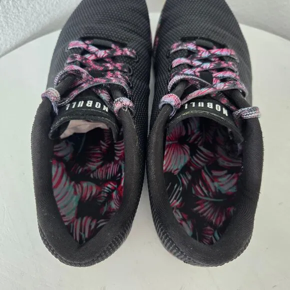 NOBULL Women's Black &quot;Midnight Palm&quot; Outwork Training Shoes Sneakers Size 9