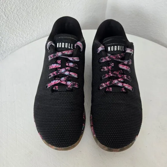 NOBULL Women's Black &quot;Midnight Palm&quot; Outwork Training Shoes Sneakers Size 9