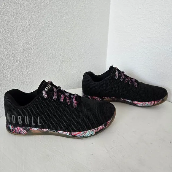 NOBULL Women's Black &quot;Midnight Palm&quot; Outwork Training Shoes Sneakers Size 9